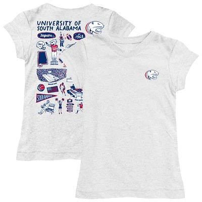 Girls Toddler Vive La Fete  White South Alabama Jaguars Impressions Artwork T-Shirt