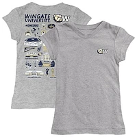 Girls Toddler Vive La Fete  Heather Gray Wingate University Bulldogs Impressions Artwork T-Shirt
