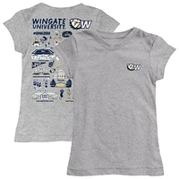 Girls Toddler Vive La Fete  Heather Gray Wingate University Bulldogs Impressions Artwork T-Shirt