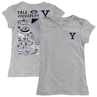 Girls Toddler Vive La Fete  Heather Gray Yale Bulldogs Impressions Artwork T-Shirt