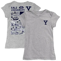 Girls Toddler Vive La Fete  Heather Gray Yale Bulldogs Impressions Artwork T-Shirt