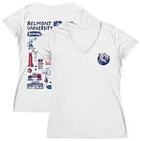 Women's Vive La Fete  White Belmont Bruins Impressions Artwork V-Neck T-Shirt