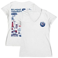Women's Vive La Fete  White Belmont Bruins Impressions Artwork V-Neck T-Shirt