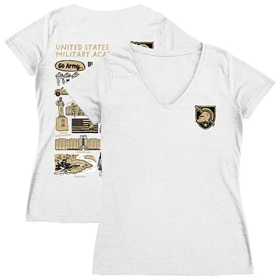 Women's Vive La Fete Army Black Knights Impressions Artwork V-Neck T-Shirt