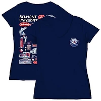 Women's Vive La Fete  Navy Belmont Bruins Impressions Artwork V-Neck T-Shirt
