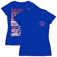 Women's Vive La Fete  Royal Boise State Broncos Impressions Artwork V-Neck T-Shirt