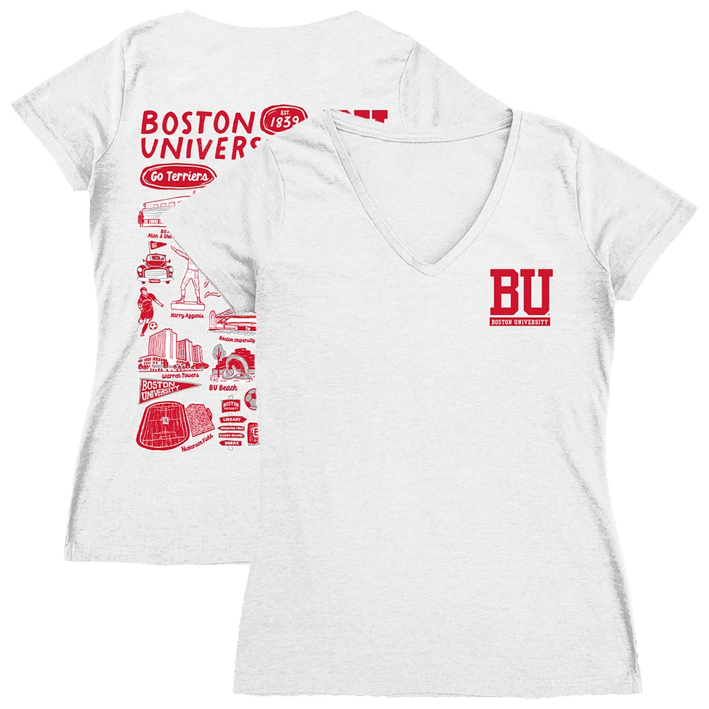 Women's Vive La Fete Boston University Impressions Artwork V-Neck T-Shirt