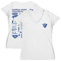 Women's Vive La Fete  White Georgia State Panthers Impressions Artwork V-Neck T-Shirt