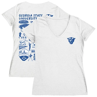 Women's Vive La Fete  White Georgia State Panthers Impressions Artwork V-Neck T-Shirt