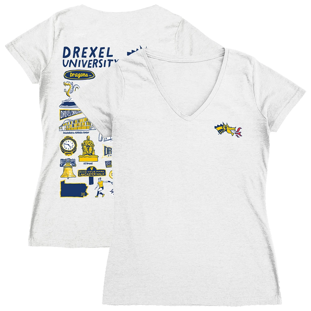 Women's Vive La Fete Drexel Dragons Impressions Artwork V-Neck T-Shirt