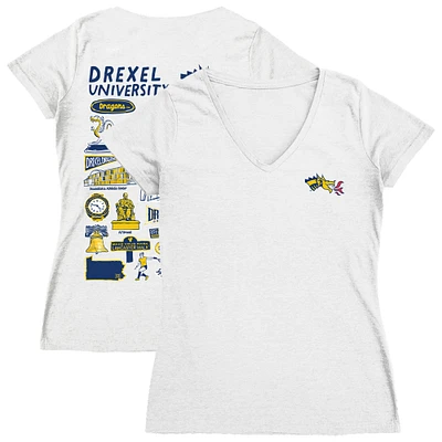 Women's Vive La Fete Drexel Dragons Impressions Artwork V-Neck T-Shirt