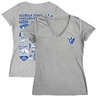 Women's Vive La Fete  Gray Georgia State Panthers Impressions Artwork V-Neck T-Shirt