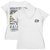 Women's Vive La Fete  White Georgia Southern Eagles Impressions Artwork V-Neck T-Shirt