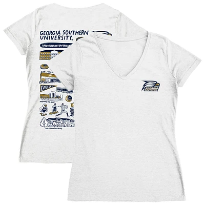 Women's Vive La Fete  White Georgia Southern Eagles Impressions Artwork V-Neck T-Shirt