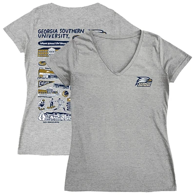 Women's Vive La Fete  Gray Georgia Southern Eagles Impressions Artwork V-Neck T-Shirt