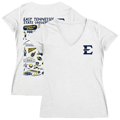 Women's Vive La Fete ETSU Buccaneers Impressions Artwork V-Neck T-Shirt