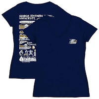 Women's Vive La Fete  Navy Georgia Southern Eagles Impressions Artwork V-Neck T-Shirt