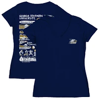Women's Vive La Fete  Navy Georgia Southern Eagles Impressions Artwork V-Neck T-Shirt