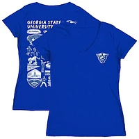 Women's Vive La Fete  Royal Georgia State Panthers Impressions Artwork V-Neck T-Shirt