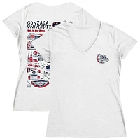 Women's Vive La Fete Gonzaga Bulldogs Impressions Artwork V-Neck T-Shirt