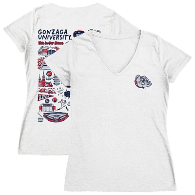 Women's Vive La Fete Gonzaga Bulldogs Impressions Artwork V-Neck T-Shirt