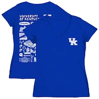 Women's Vive La Fete  Royal Kentucky Wildcats Impressions Artwork V-Neck T-Shirt