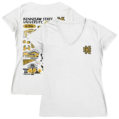 Women's Vive La Fete Kennesaw State Owls Impressions Artwork V-Neck T-Shirt