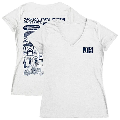 Women's Vive La Fete Jackson State Tigers Impressions Artwork V-Neck T-Shirt