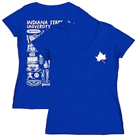 Women's Vive La Fete  Royal Indiana State Sycamores Impressions Artwork V-Neck T-Shirt
