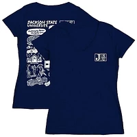 Women's Vive La Fete  Navy Jackson State Tigers Impressions Artwork V-Neck T-Shirt