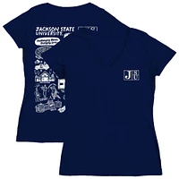 Women's Vive La Fete  Navy Jackson State Tigers Impressions Artwork V-Neck T-Shirt