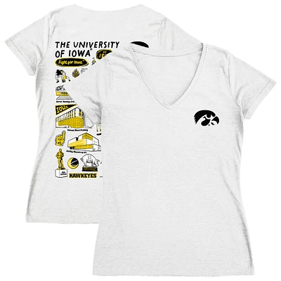 Women's Vive La Fete Iowa Hawkeyes Impressions Artwork V-Neck T-Shirt