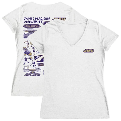 Women's Vive La Fete James Madison Dukes Impressions Artwork V-Neck T-Shirt