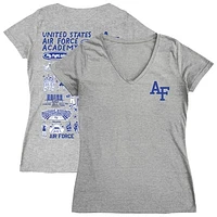 Women's Vive La Fete  Gray Air Force Falcons Impressions Artwork V-Neck T-Shirt