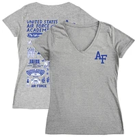 Women's Vive La Fete  Gray Air Force Falcons Impressions Artwork V-Neck T-Shirt