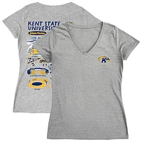 Women's Vive La Fete  Gray Kent State Golden Flashes Impressions Artwork V-Neck T-Shirt