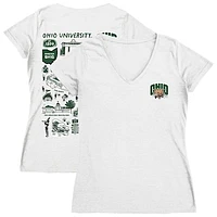 Women's Vive La Fete  White Ohio Bobcats Impressions Artwork V-Neck T-Shirt