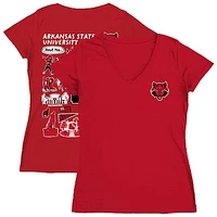 Women's Vive La Fete  Red Arkansas State Wolves Impressions Artwork V-Neck T-Shirt