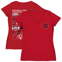 Women's Vive La Fete  Red Arkansas State Wolves Impressions Artwork V-Neck T-Shirt