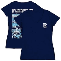 Women's Vive La Fete  Navy Rhode Island Rams Impressions Artwork V-Neck T-Shirt