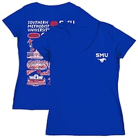 Women's Vive La Fete  Royal SMU Mustangs Impressions Artwork V-Neck T-Shirt