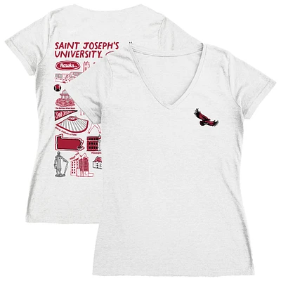 Women's Vive La Fete Saint Joseph's Hawks Impressions Artwork V-Neck T-Shirt