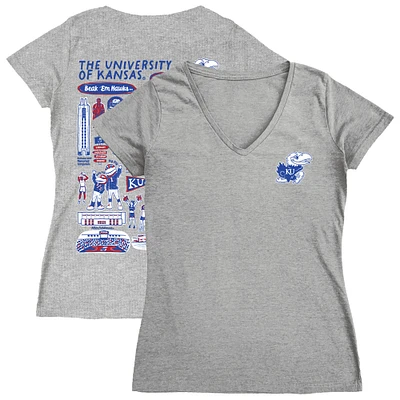 Women's Vive La Fete Kansas Jayhawks Impressions Artwork V-Neck T-Shirt