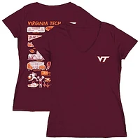 Women's Vive La Fete  Maroon Virginia Tech Hokies Impressions Artwork V-Neck T-Shirt