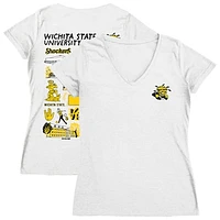 Women's Vive La Fete  White Wichita State Shockers Impressions Artwork V-Neck T-Shirt