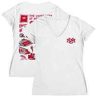 Women's Vive La Fete  White New Mexico Lobos Impressions Artwork V-Neck T-Shirt