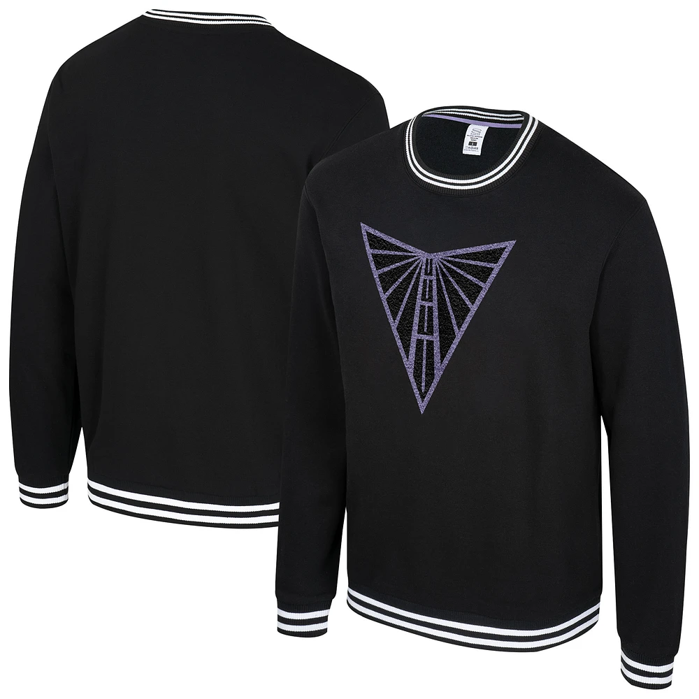 Unisex Stadium Essentials Eclipse Black Golden State Valkyries Club Level Chenille Pullover Sweatshirt