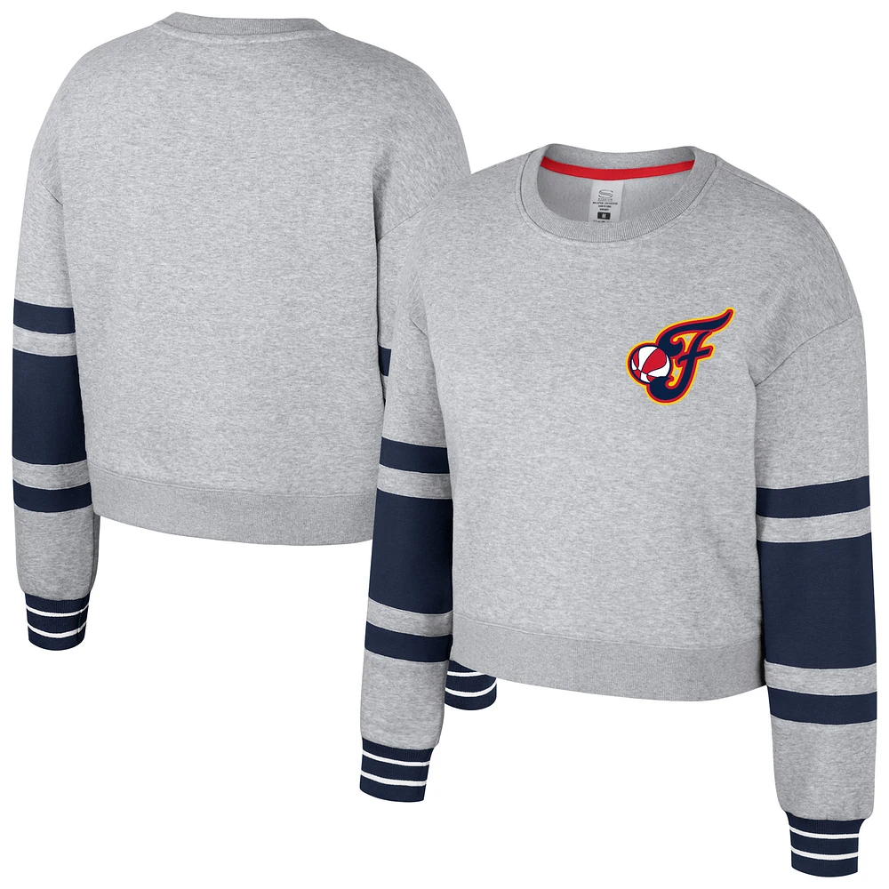 Unisex Stadium Essentials Heather Gray Indiana Fever Cropped Pullover Sweatshirt