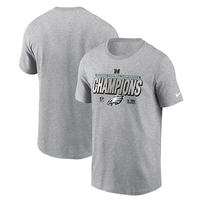 Men's Nike  Heather Gray Philadelphia Eagles 2024 NFC Champions Locker Room Trophy Collection Tall T-Shirt