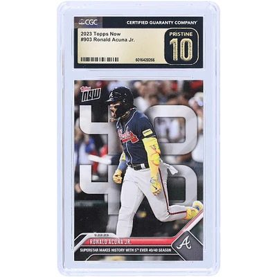 Ronald Acuna Jr. Atlanta Braves 2023 Topps Now Superstar Make History With 5th Ever 40/40 Season #903 CGC Authenticated Pristine 10 Card